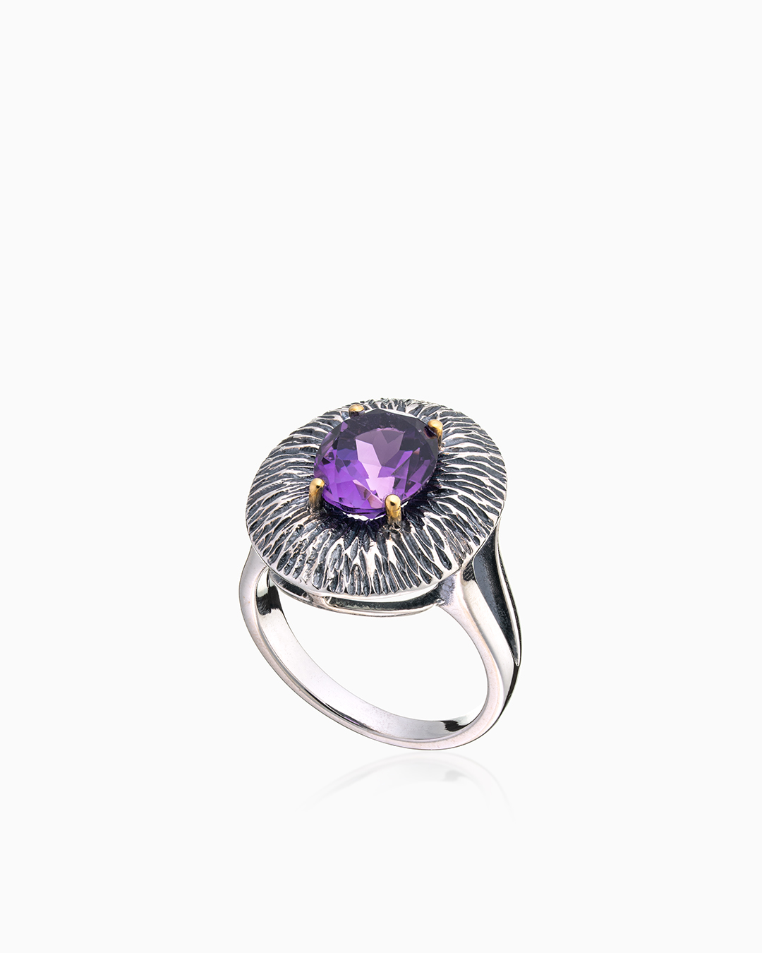 Серебряное кольцо «Пурпурный Салют» - фото 1