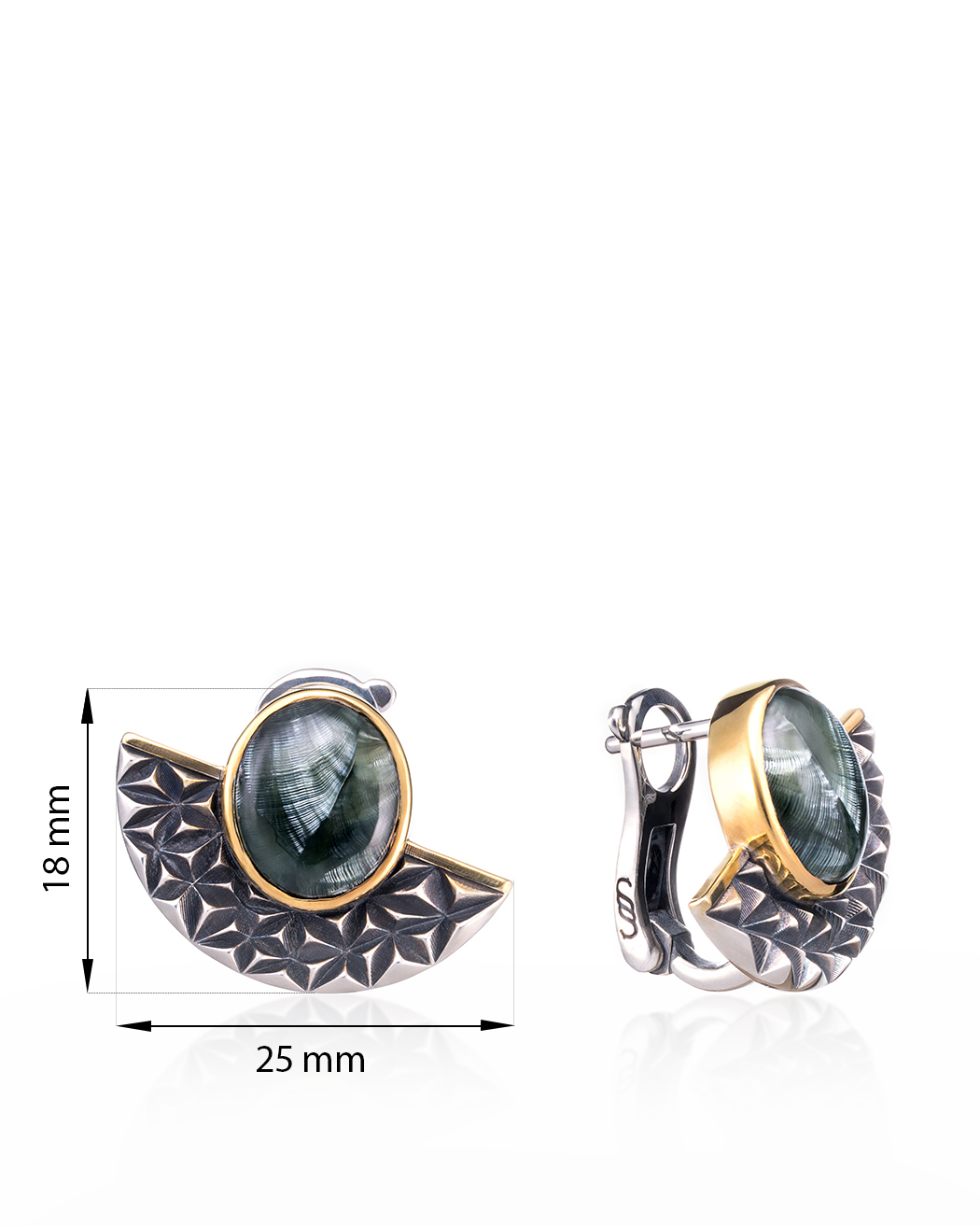 Серебряные серьги «Серафинитовый Веер» | Ювелирные украшения Sarkissian - фото 12