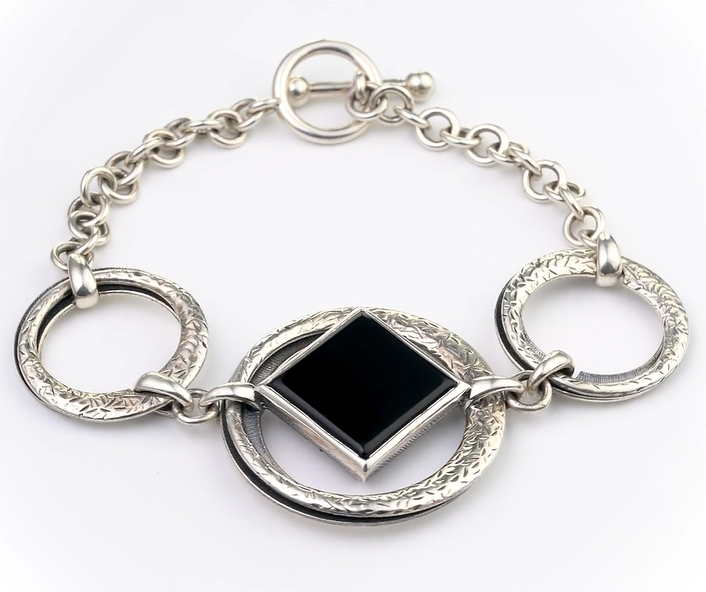 Браслет из серебра с камнем оникс | Ювелирные украшения Sarkissian - фото 1 d