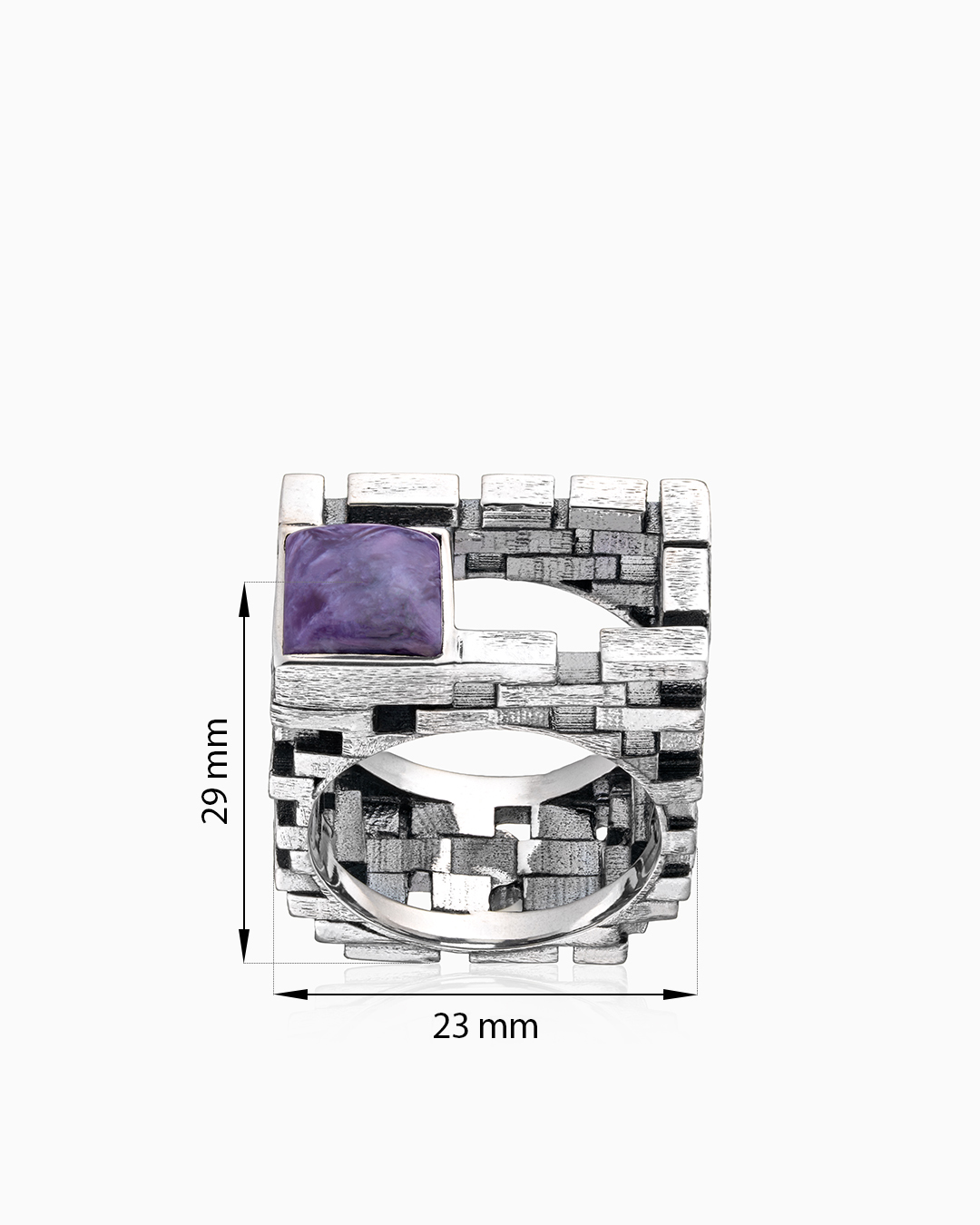 Серебряное кольцо с камнем чароит | Ювелирные украшения Sarkissian - фото 22