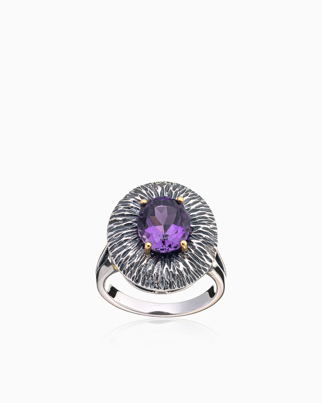 Серебряное кольцо «Пурпурный Салют» - фото 2