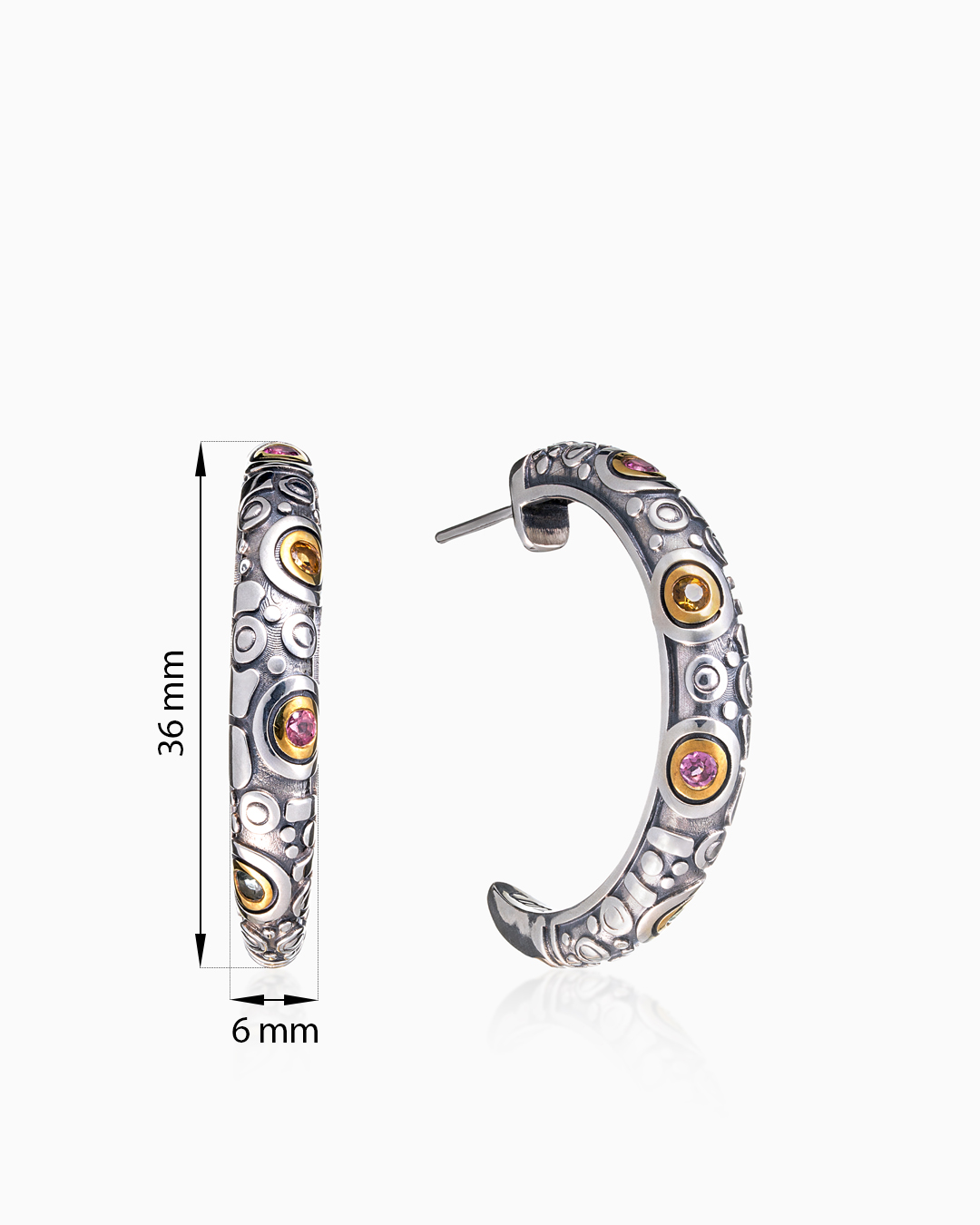 Серебряные серьги «Огни Света» - фото 2