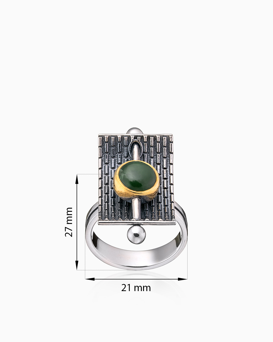 Cеребряное кольцо с камнем нефрит | Ювелирные украшения Sarkissian - фото 8