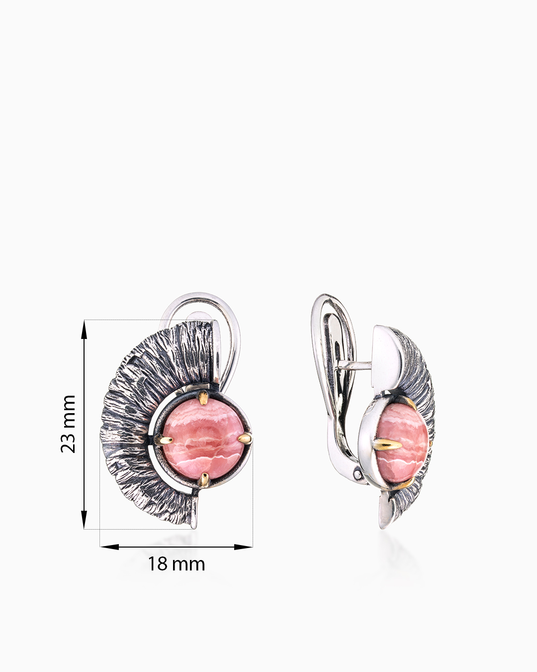 Сереборяные серьги "Родохрозитовый Шелк" | Ювелирные украшения Sarkissian - фото 18