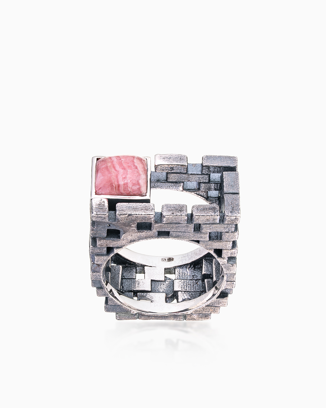 Кольцо из серебра с камнем родохрозит - фото 2