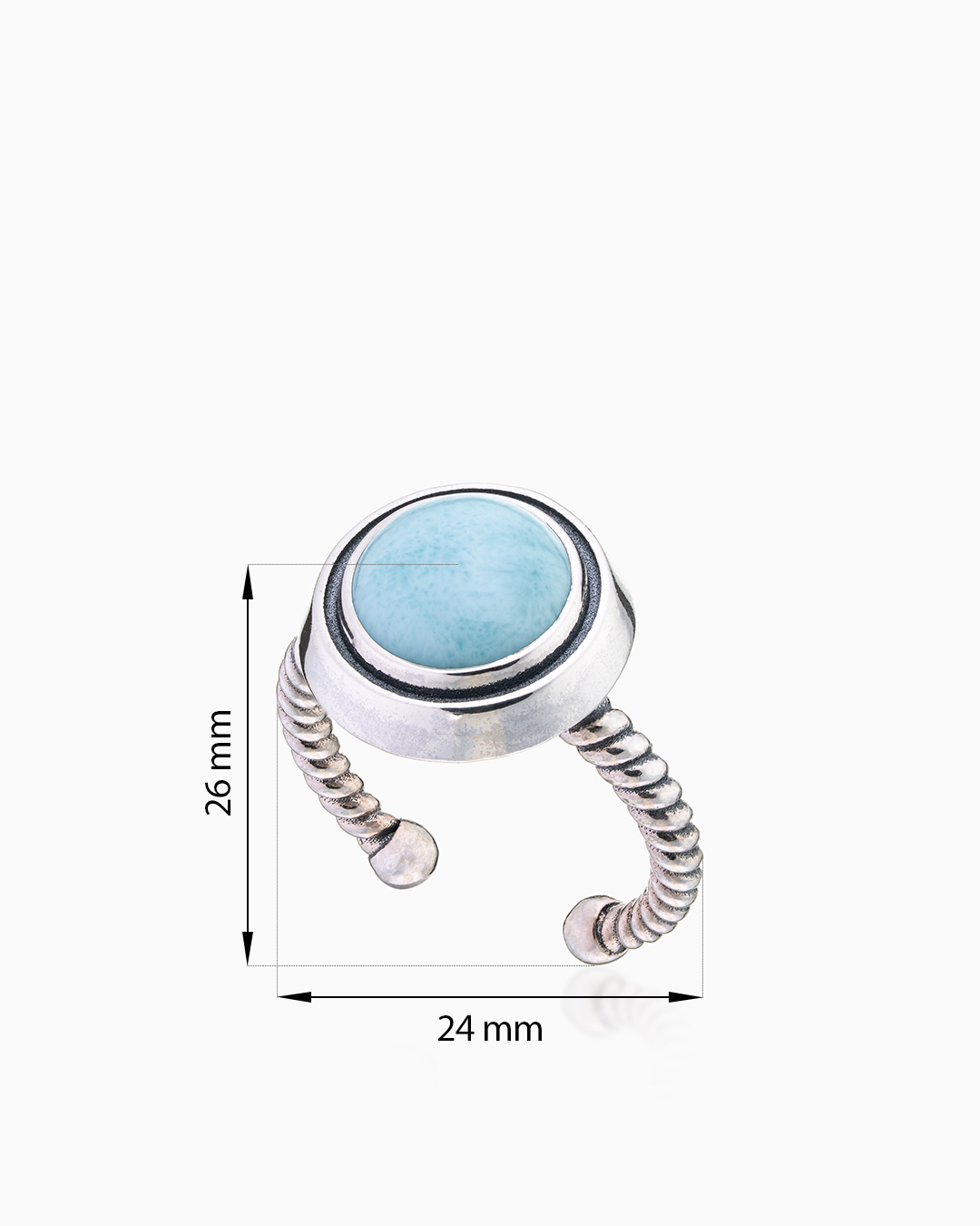 Кольцо из серебра с камнем ларимар | Ювелирные украшения Sarkissian - фото 20
