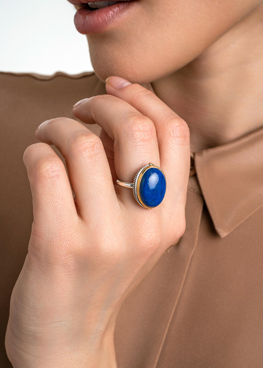 Кольцо из серебра с камнем лазурит | Ювелирные украшения Sarkissian - фото 12