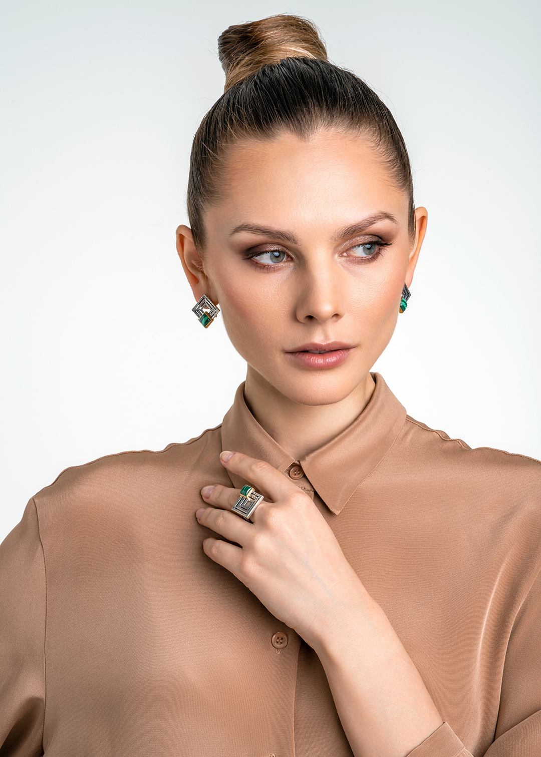 Серьги с малахитом из серебра | Ювелирные украшения Sarkissian - фото 19