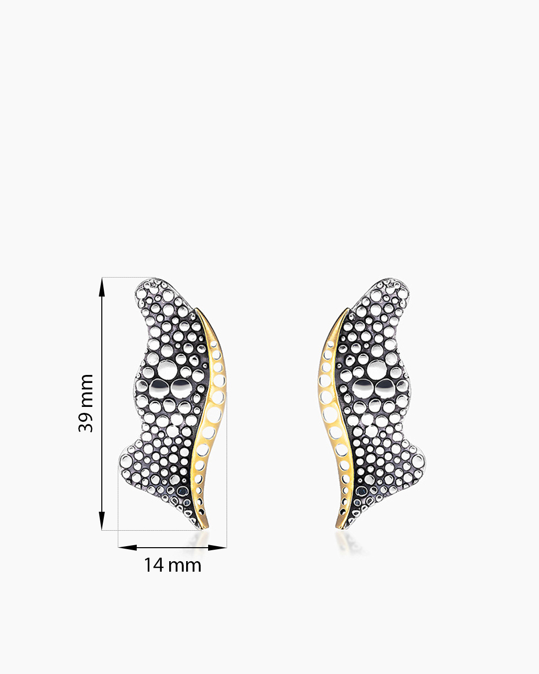 Серебряные серьги «Крылья Ската» - фото 2