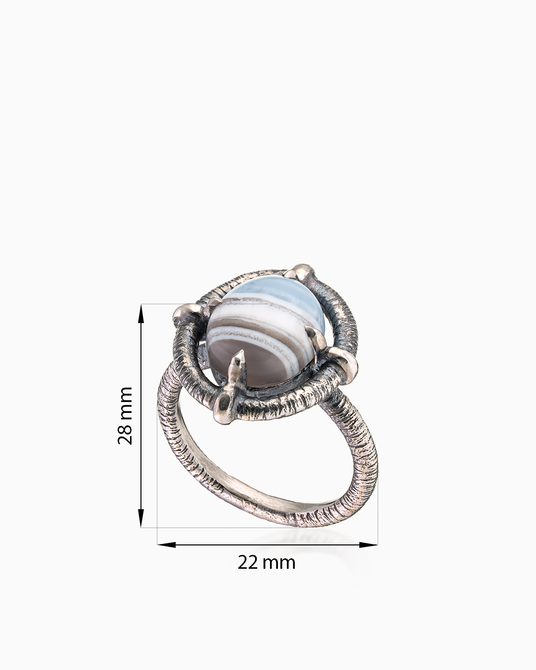 Кольцо из серебра с камнем агат | Ювелирные украшения Sarkissian - фото 8