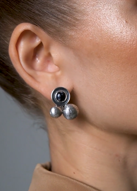 Серьги из серебра с камнем питерсит | Ювелирные украшения Sarkissian - фото 9 d