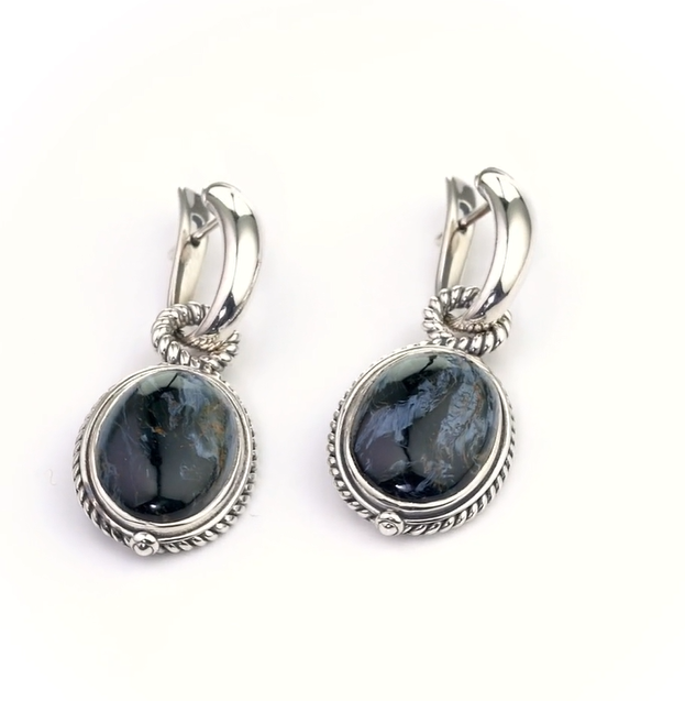 Серьги из серебра с камнем питерсит | Ювелирные украшения Sarkissian - фото 7 d