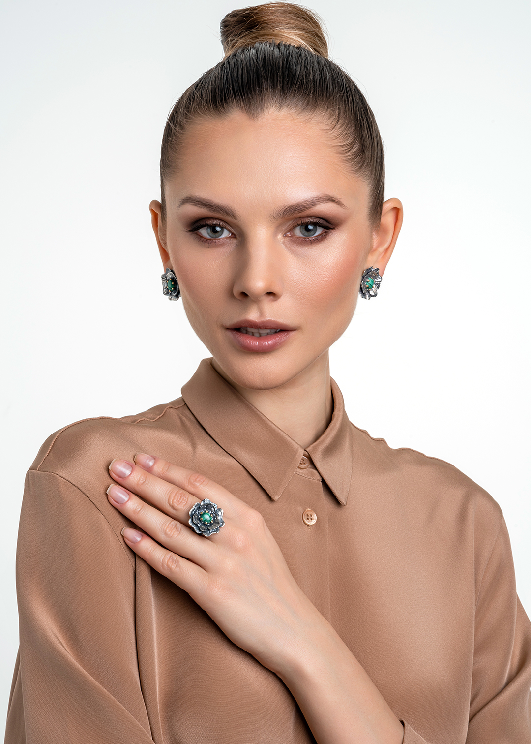 Серьги с малахитом из серебра | Ювелирные украшения Sarkissian - фото 15