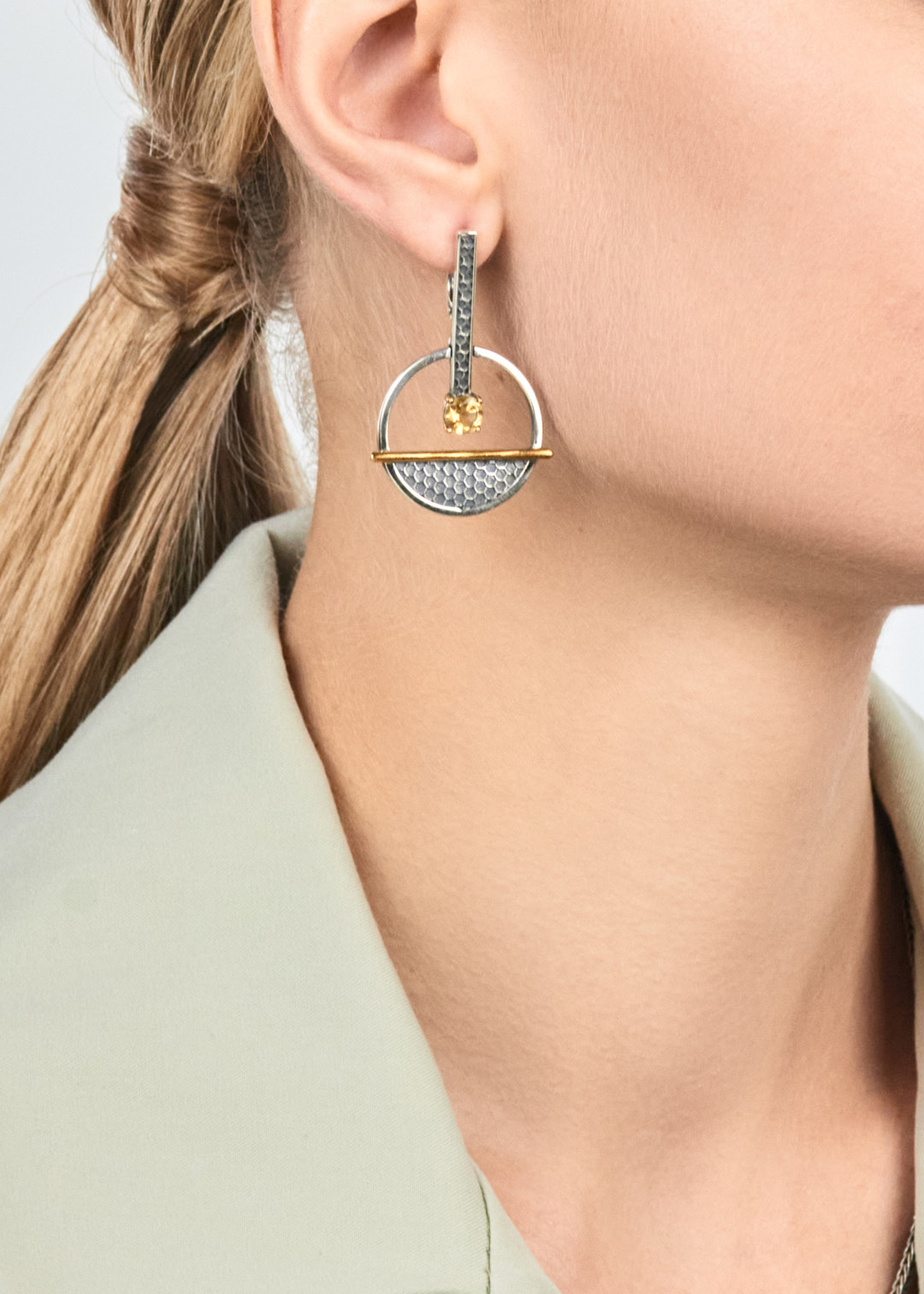 Серебряные серьги «Медовые Соты» - фото 2