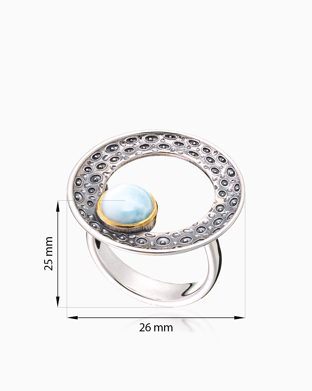 Кольцо из серебра с камнем ларимар | Ювелирные украшения Sarkissian - фото 8