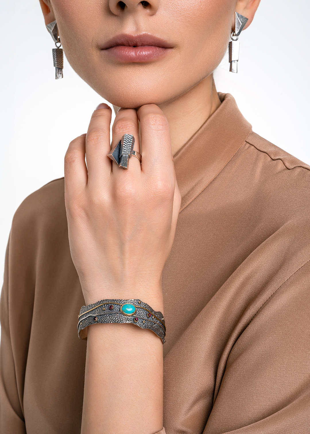 Браслет из серебра с камнем бирюза | Ювелирные украшения Sarkissian - фото 12