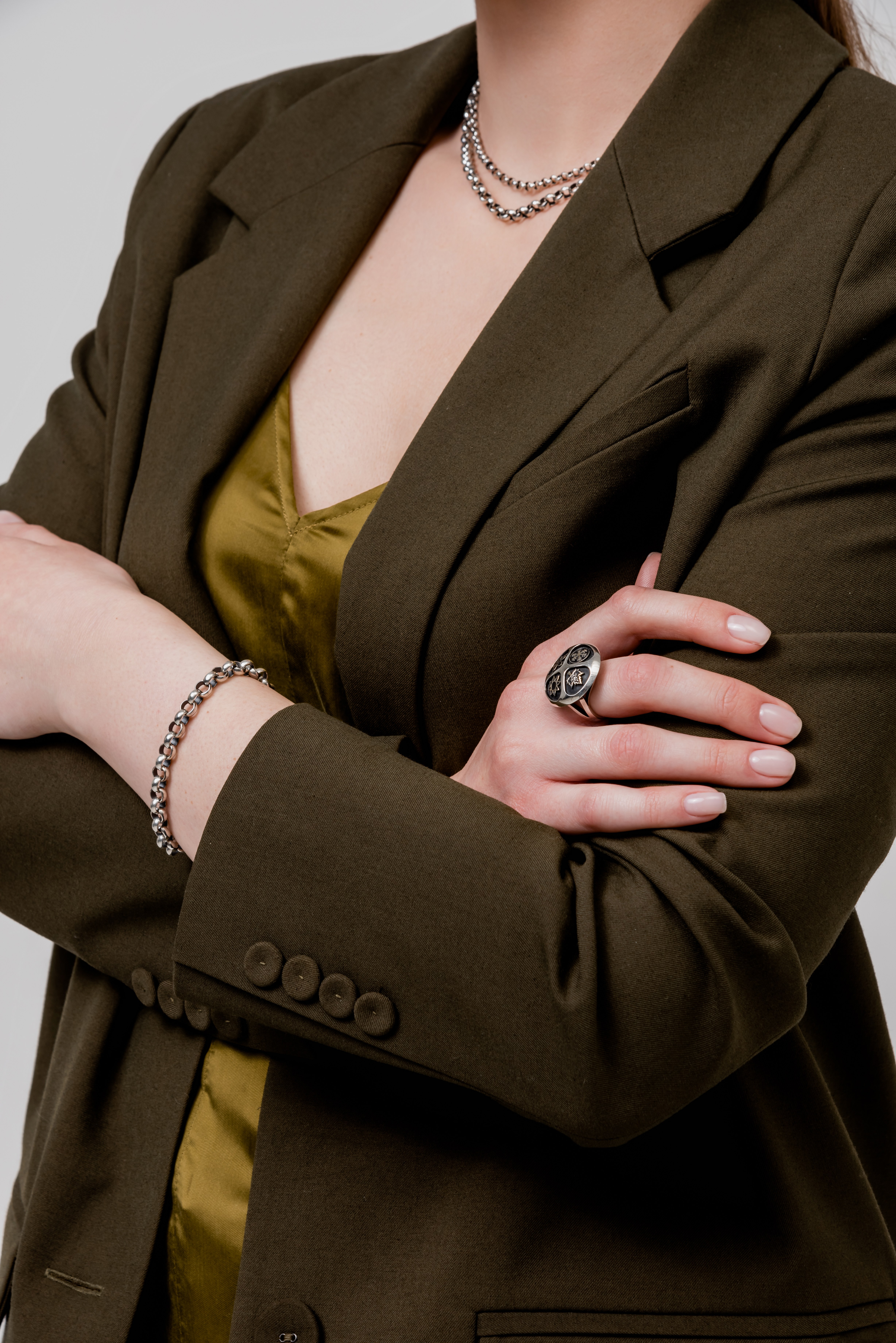 Кольцо из серебра с камнем без вставок | Ювелирные украшения Sarkissian - фото 11