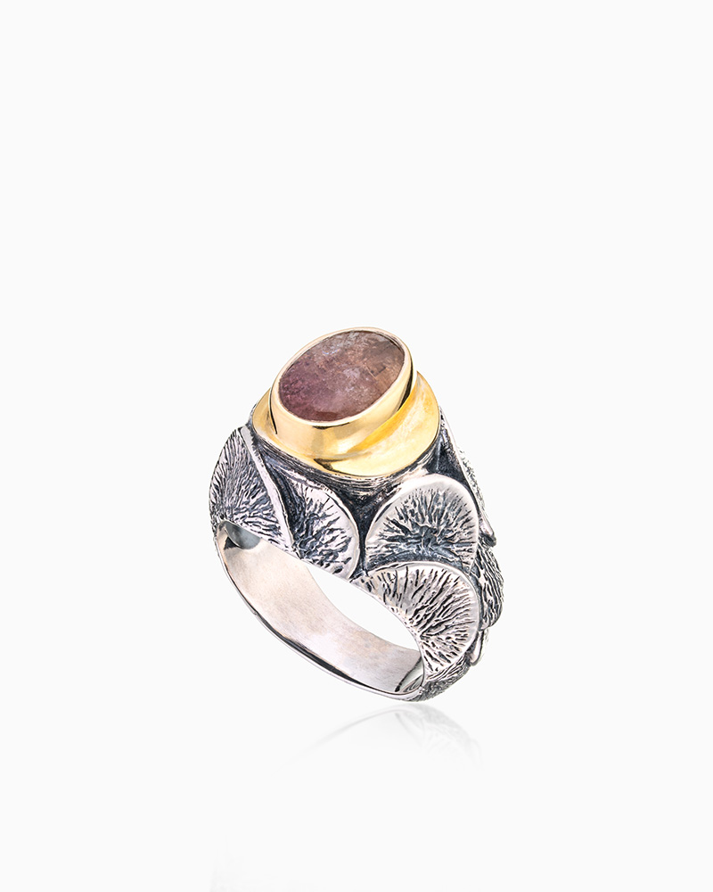 Кольцо из серебра с камнем турмалин - фото 1