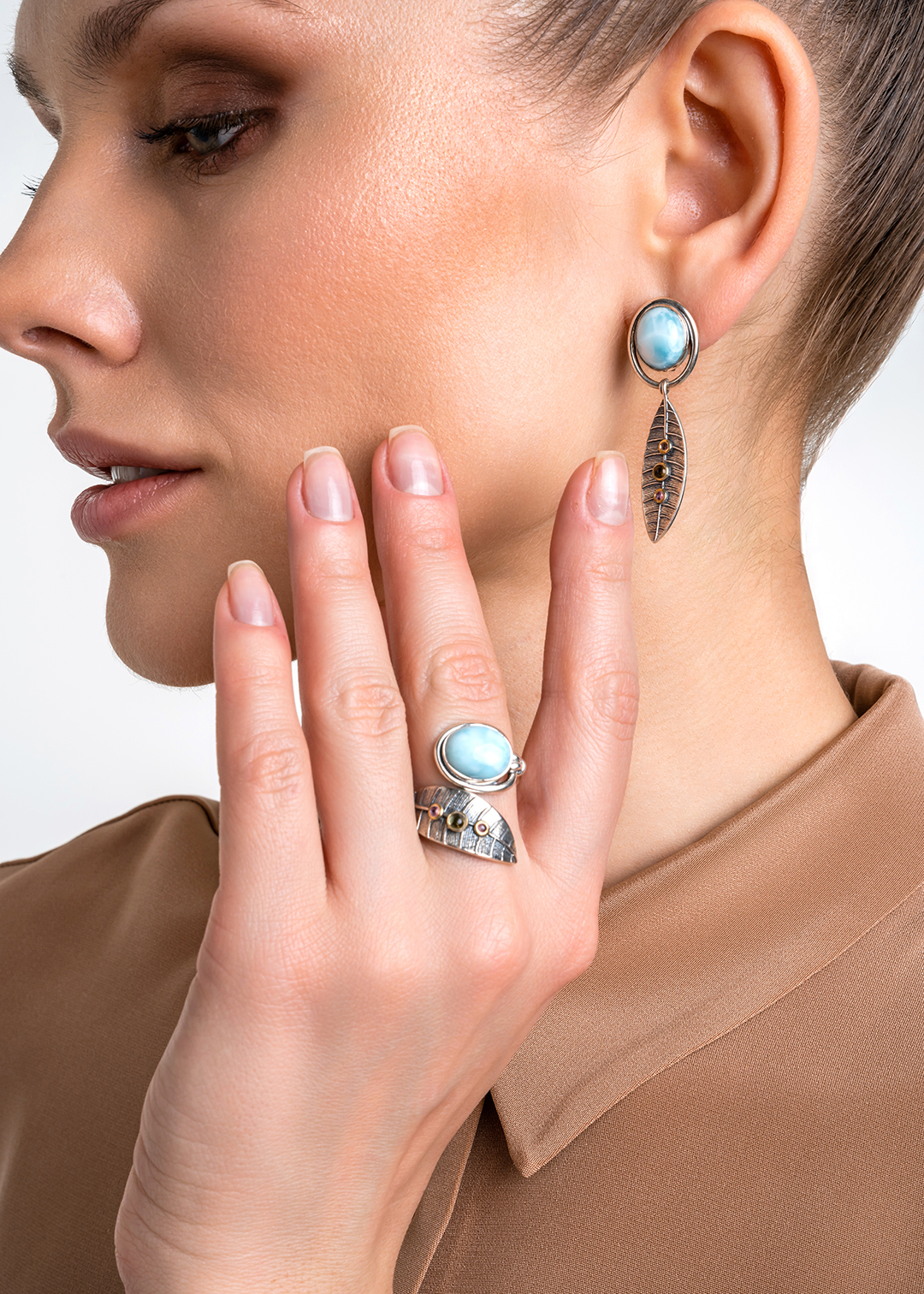 Кольцо из серебра с камнем ларимар | Ювелирные украшения Sarkissian - фото 16