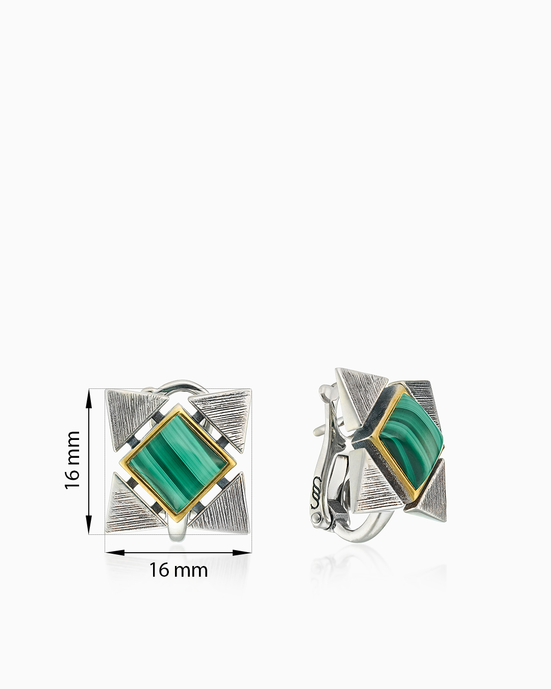 Серьги с малахитом из серебра | Ювелирные украшения Sarkissian - фото 4
