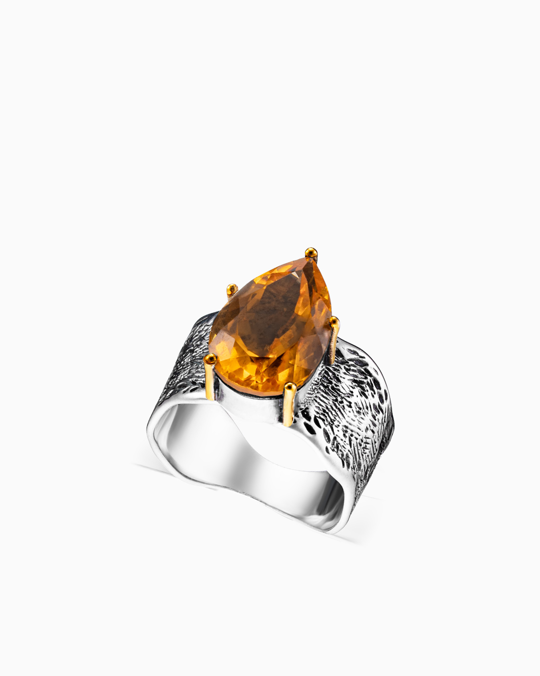 Серебряное кольцо «Медовый Лист» - фото 1