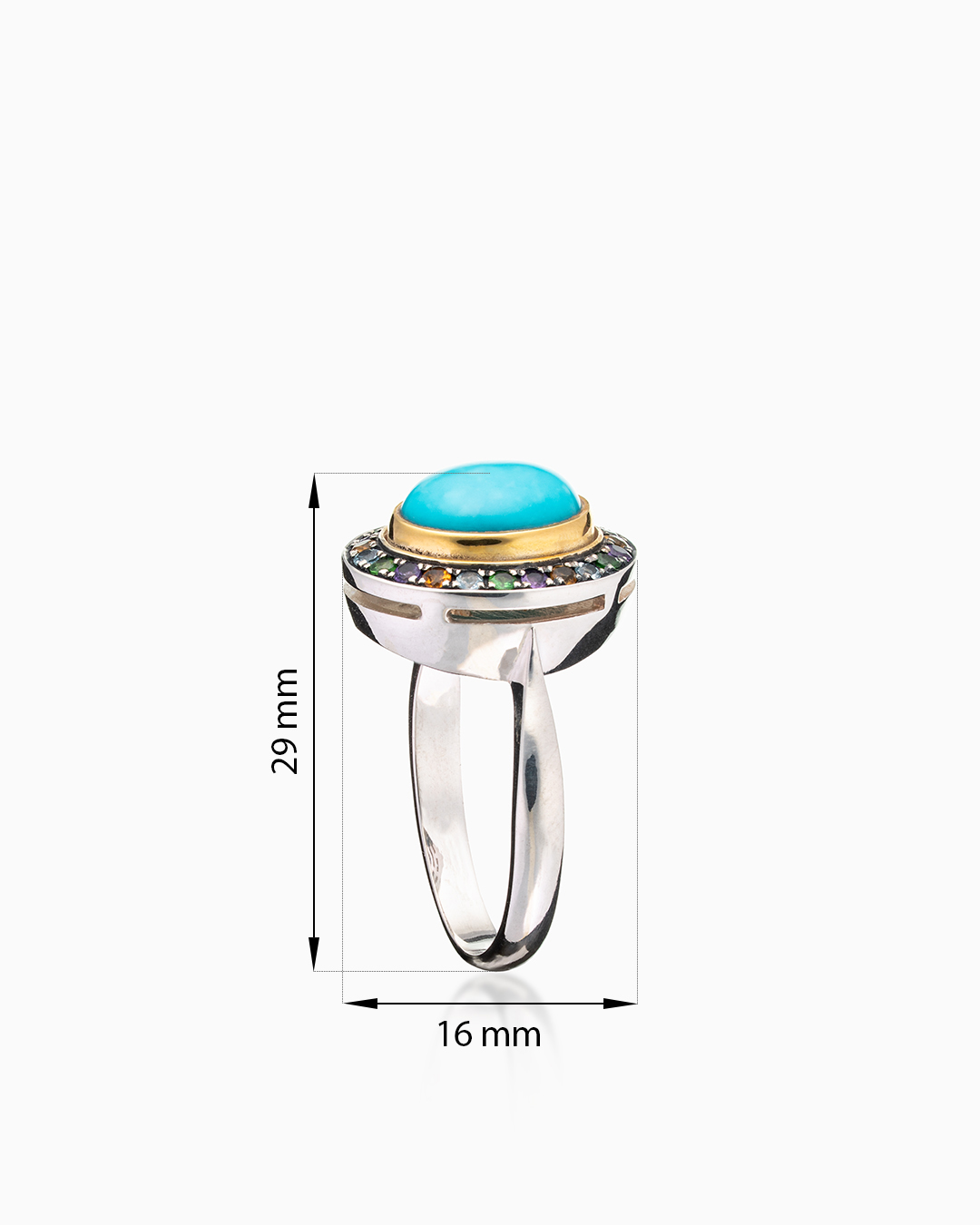 Кольцо из серебра с камнем бирюза | Ювелирные украшения Sarkissian - фото 20