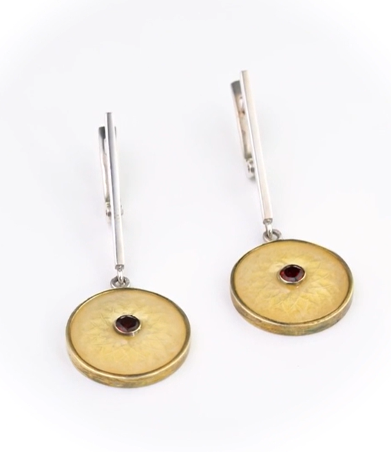 Серьги из серебра с камнем гранат | Ювелирные украшения Sarkissian - фото 2 d