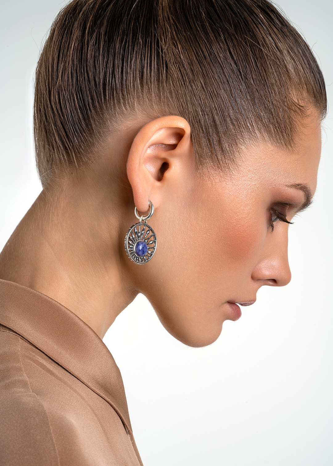 Серьги из серебра с камнем чароит | Ювелирные украшения Sarkissian - фото 11