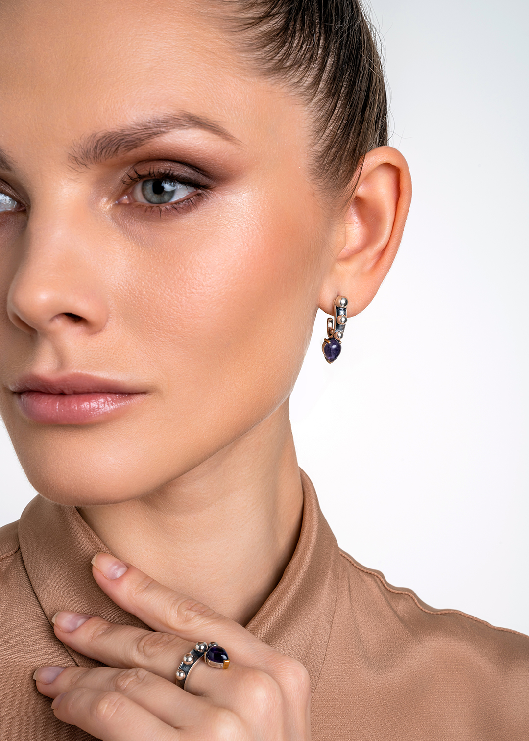 Серьги из серебра с камнем аметист | Ювелирные украшения Sarkissian - фото 12