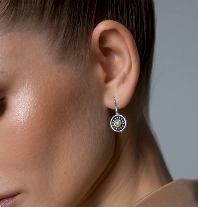 Серьги из серебра с камнем опал | Ювелирные украшения Sarkissian - фото 2 d