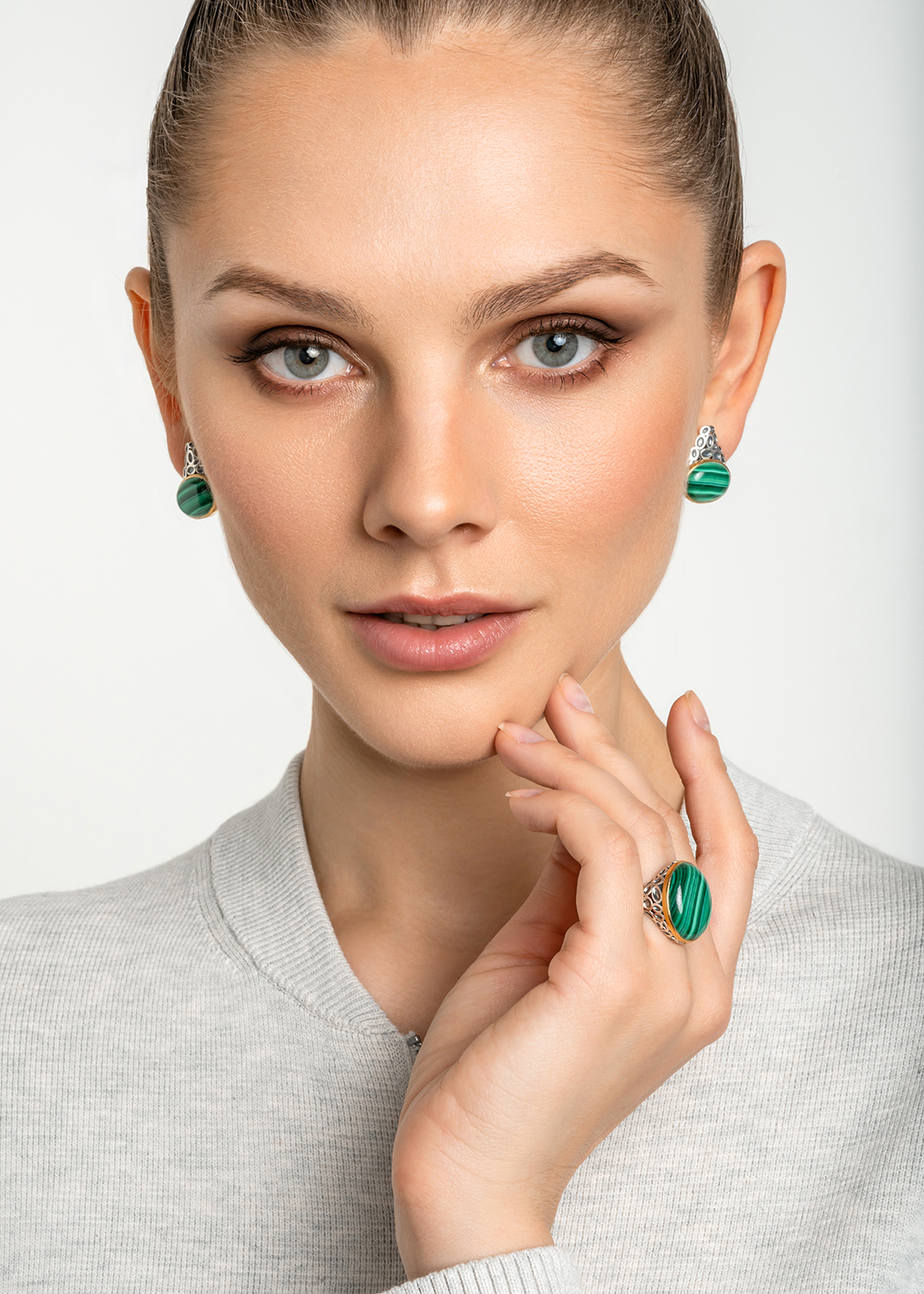 Серьги с малахитом из серебра | Ювелирные украшения Sarkissian - фото 11