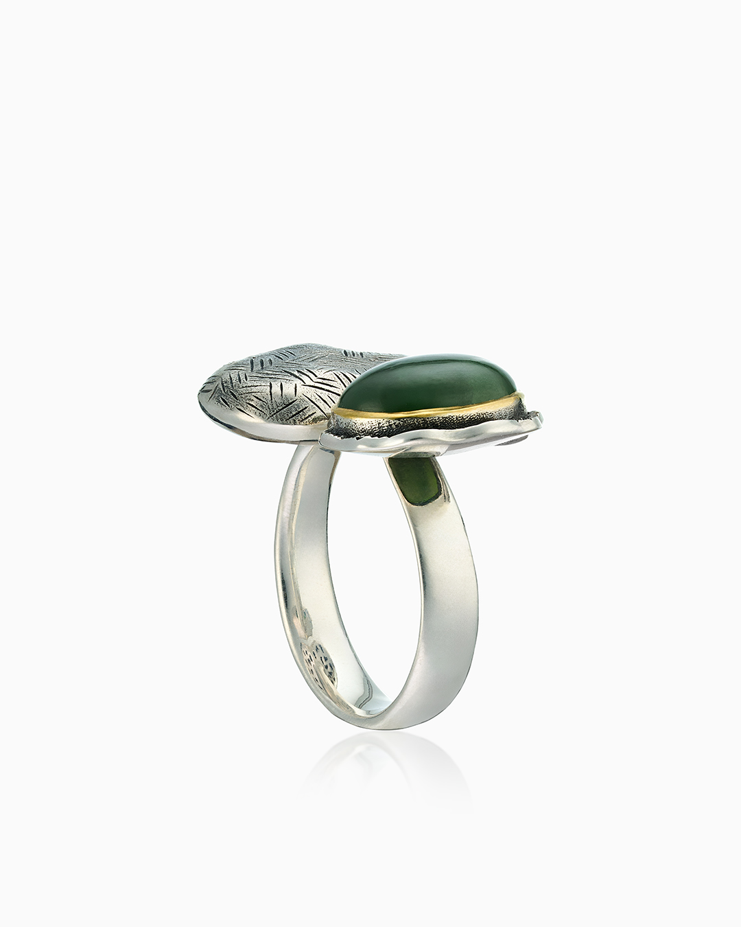 Cеребряное кольцо с камнем нефрит | Ювелирные украшения Sarkissian - фото 6