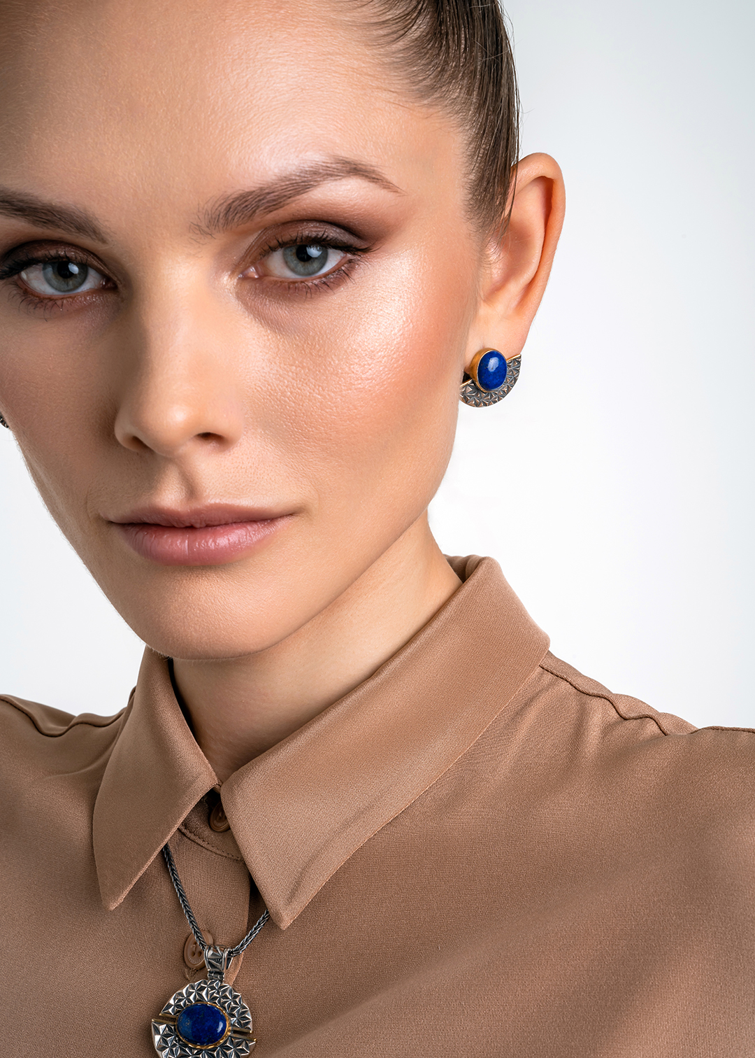 Серебряные серьги «Лазурный Веер» | Ювелирные украшения Sarkissian - фото 17