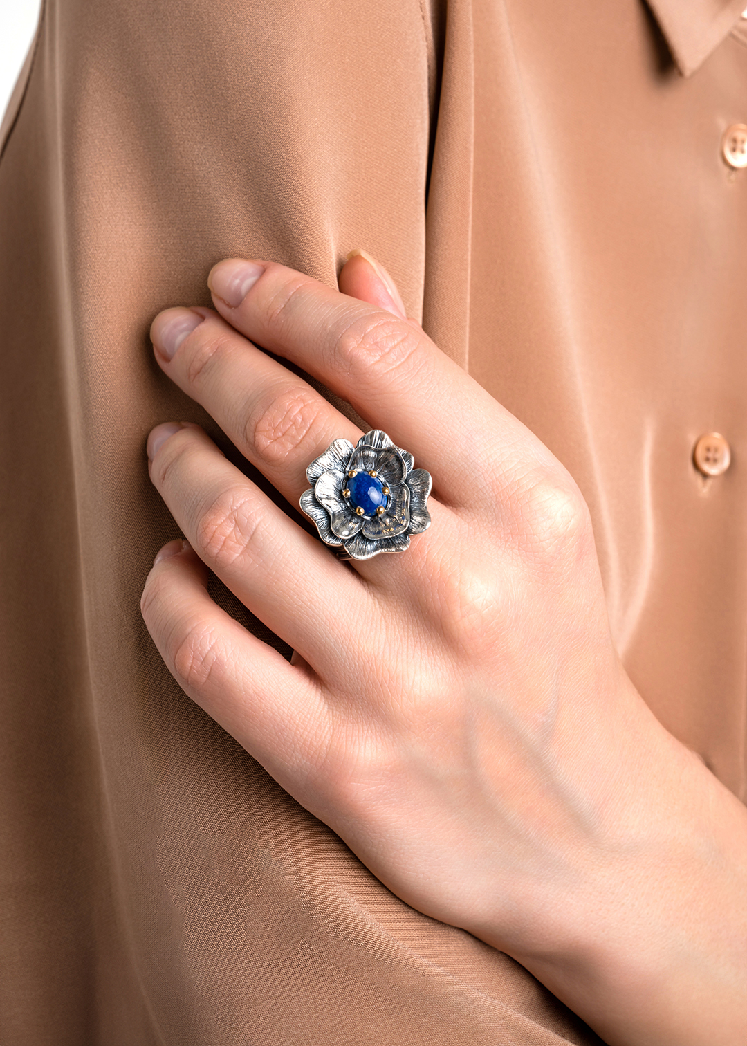 Кольцо из серебра с камнем лазурит | Ювелирные украшения Sarkissian - фото 14