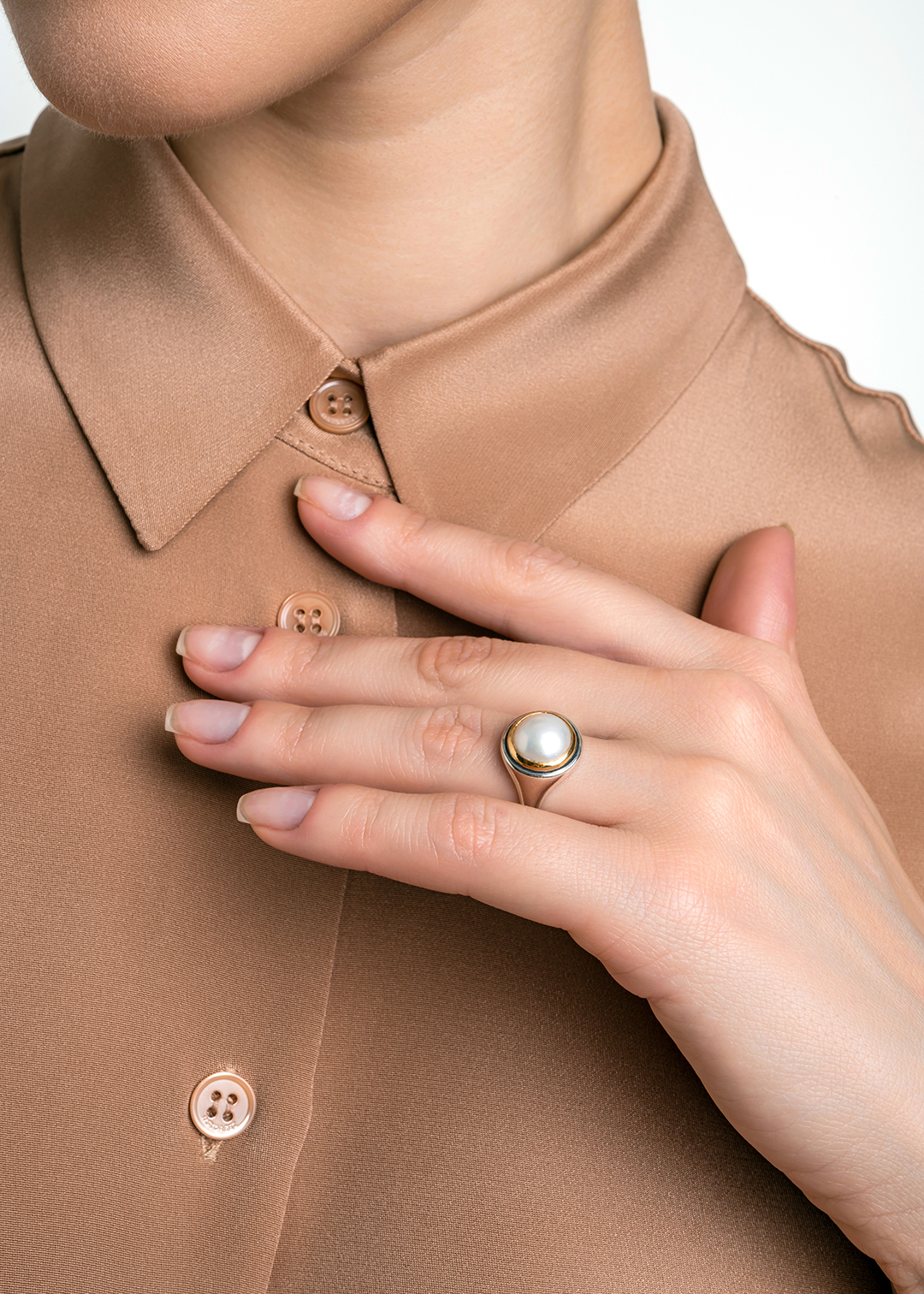 Кольцо из серебра с камнем жемчуг | Ювелирные украшения Sarkissian - фото 15