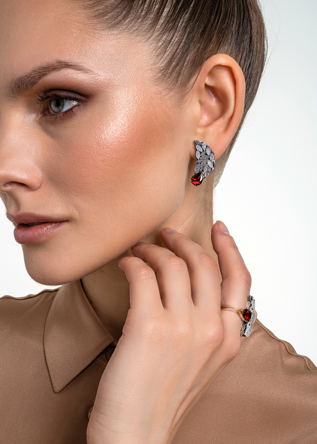 Серьги с гранатом из серебра | Ювелирные украшения Sarkissian - фото 15