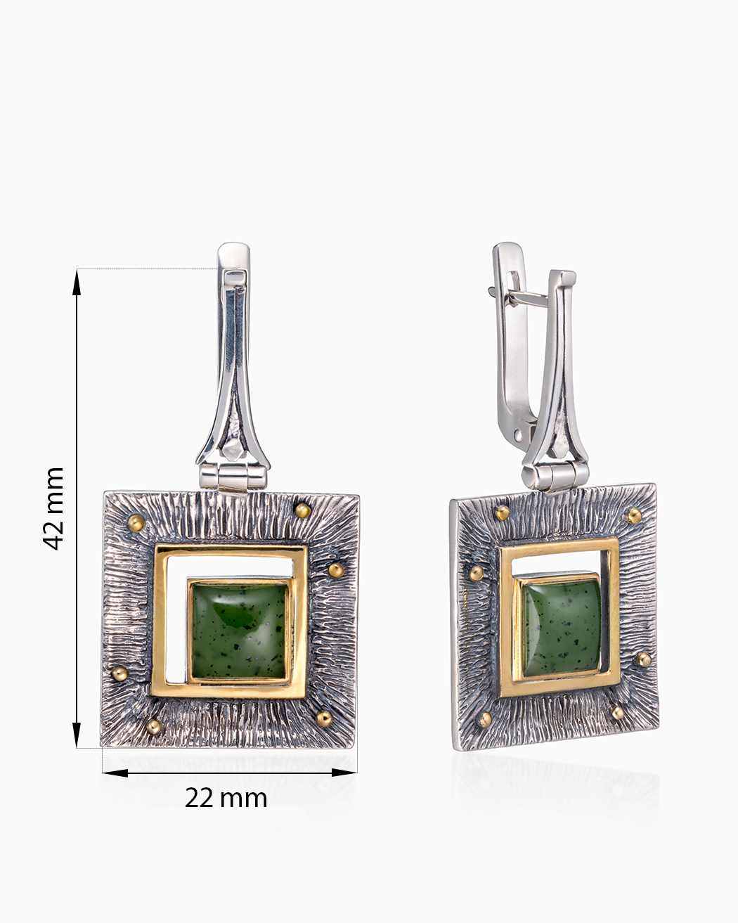 Серебряные серьги «Нефритовый Арт» | Ювелирные украшения Sarkissian - фото 16