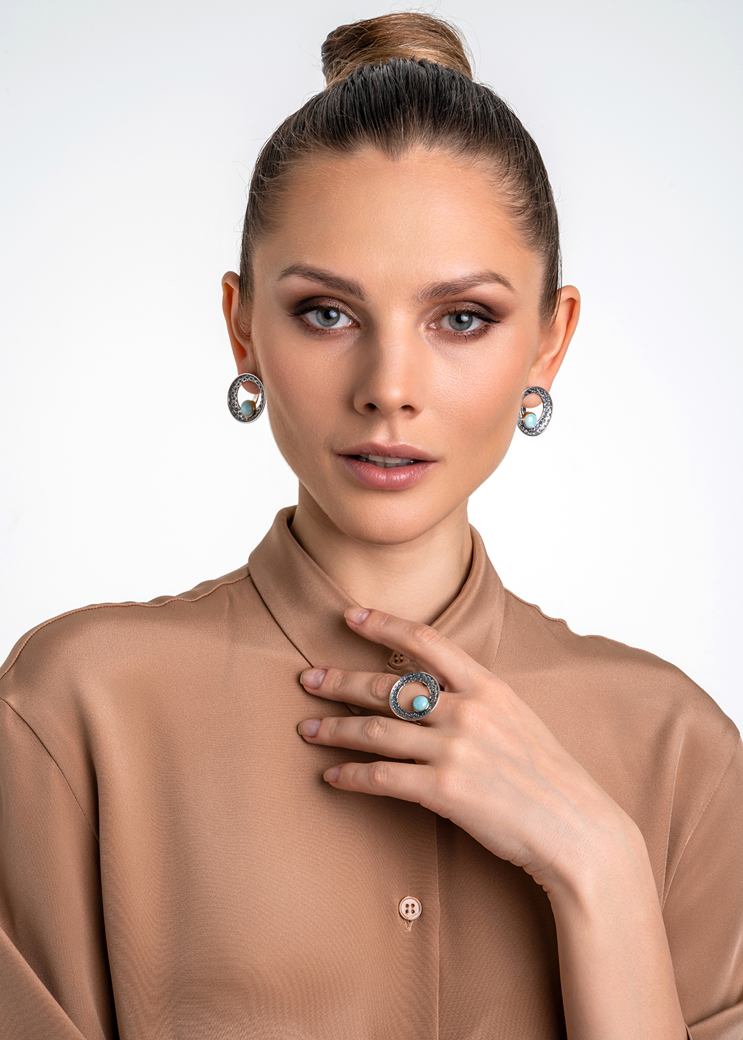 Серьги из серебра с камнем ларимар | Ювелирные украшения Sarkissian - фото 13