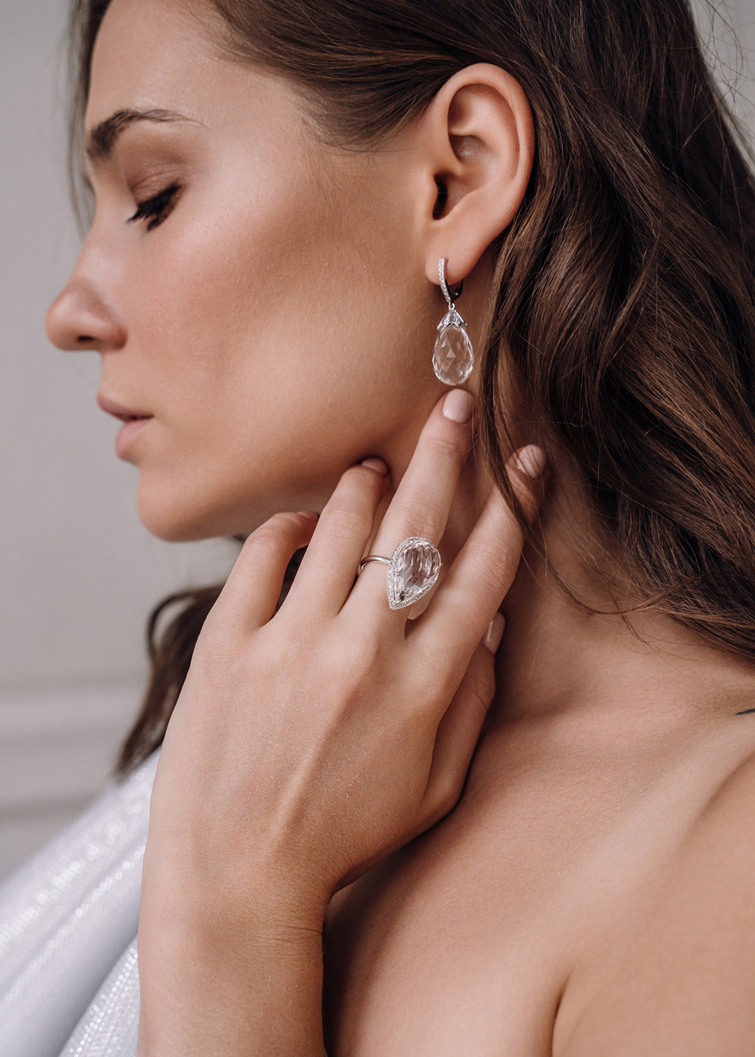 Серьги из золота с камнем горный хрусталь | Ювелирные украшения Sarkissian - фото 7