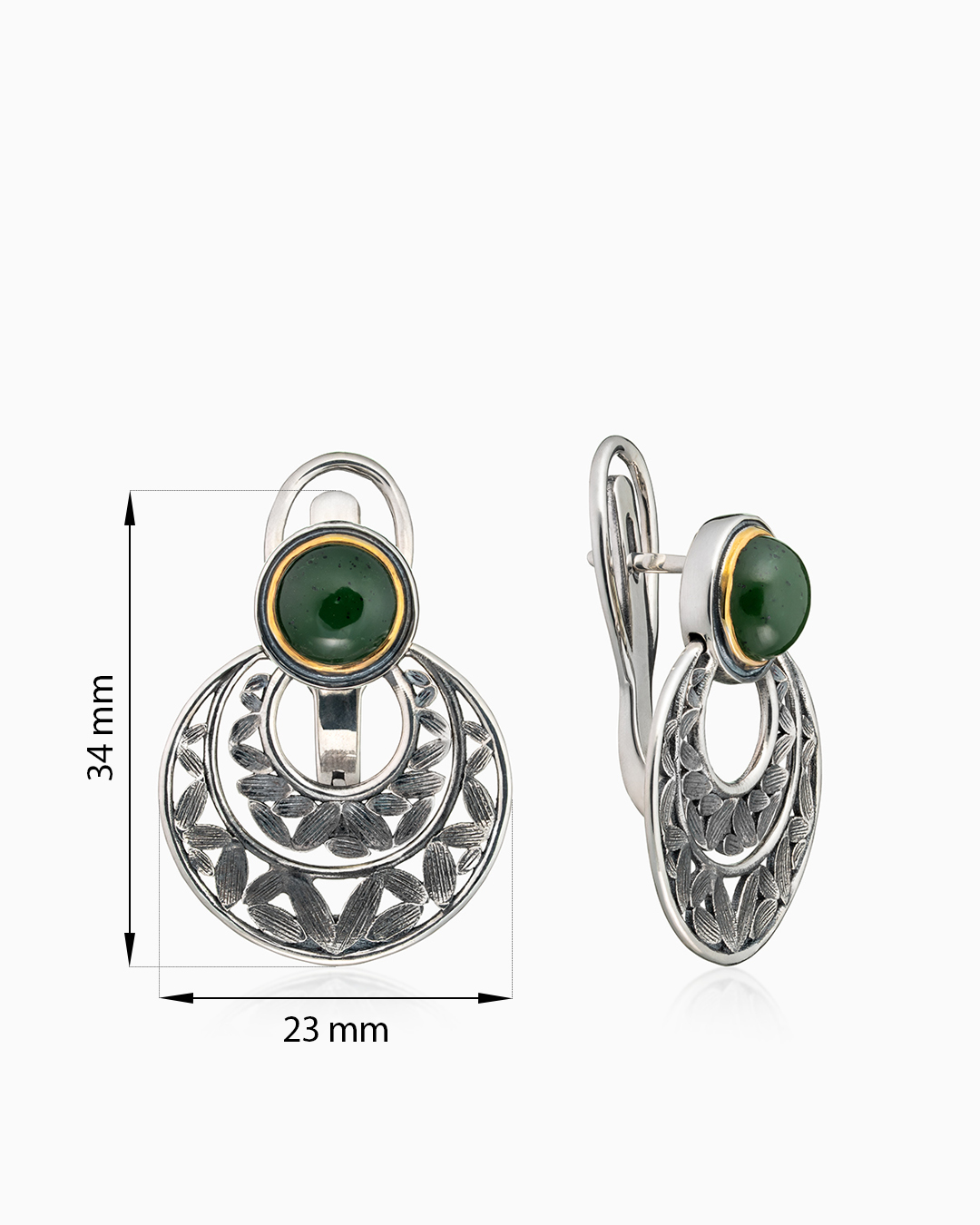 Серьги из серебра с камнем нефрит | Ювелирные украшения Sarkissian - фото 10