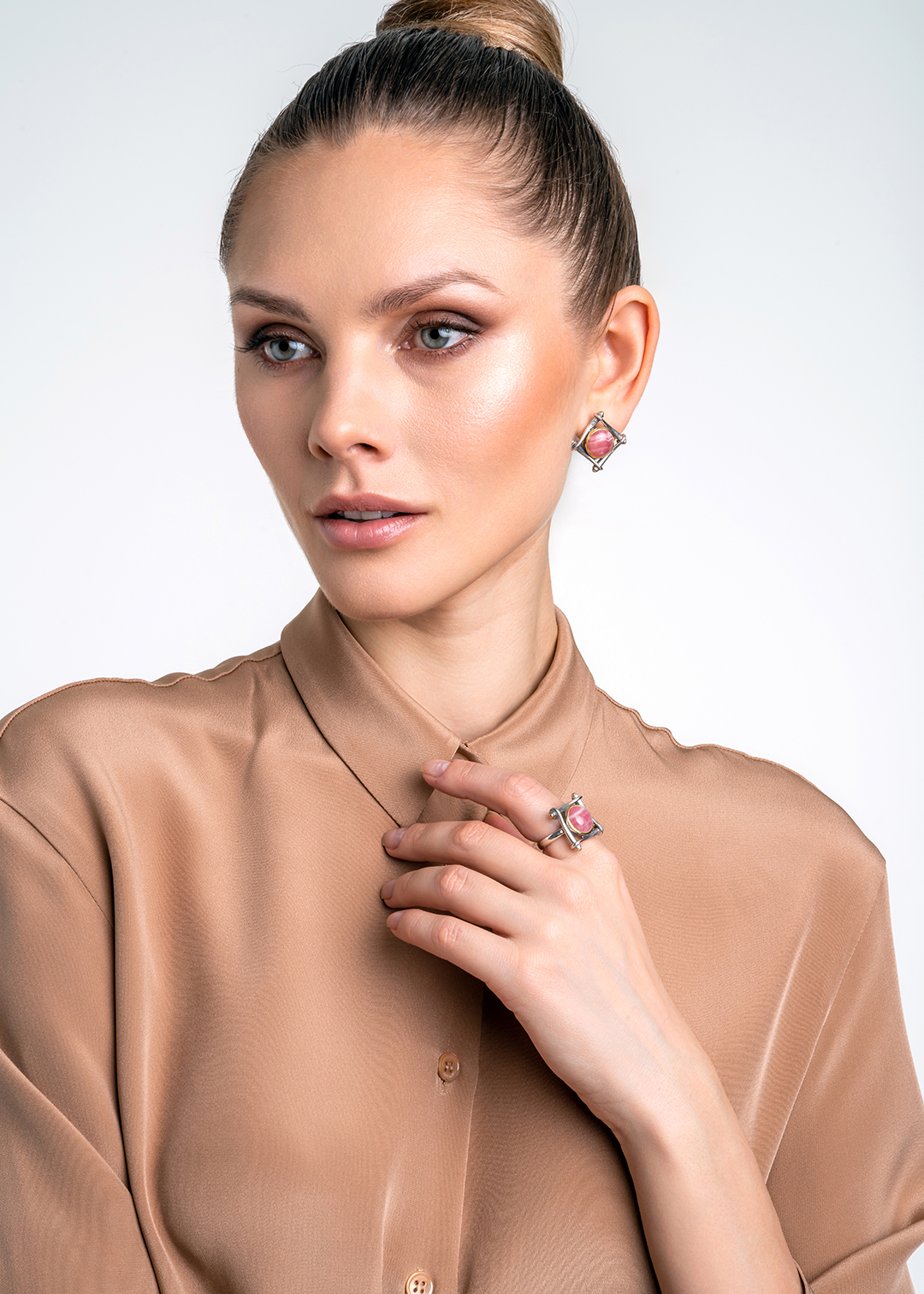 Серьги из серебра с камнем родохрозит | Ювелирные украшения Sarkissian - фото 18