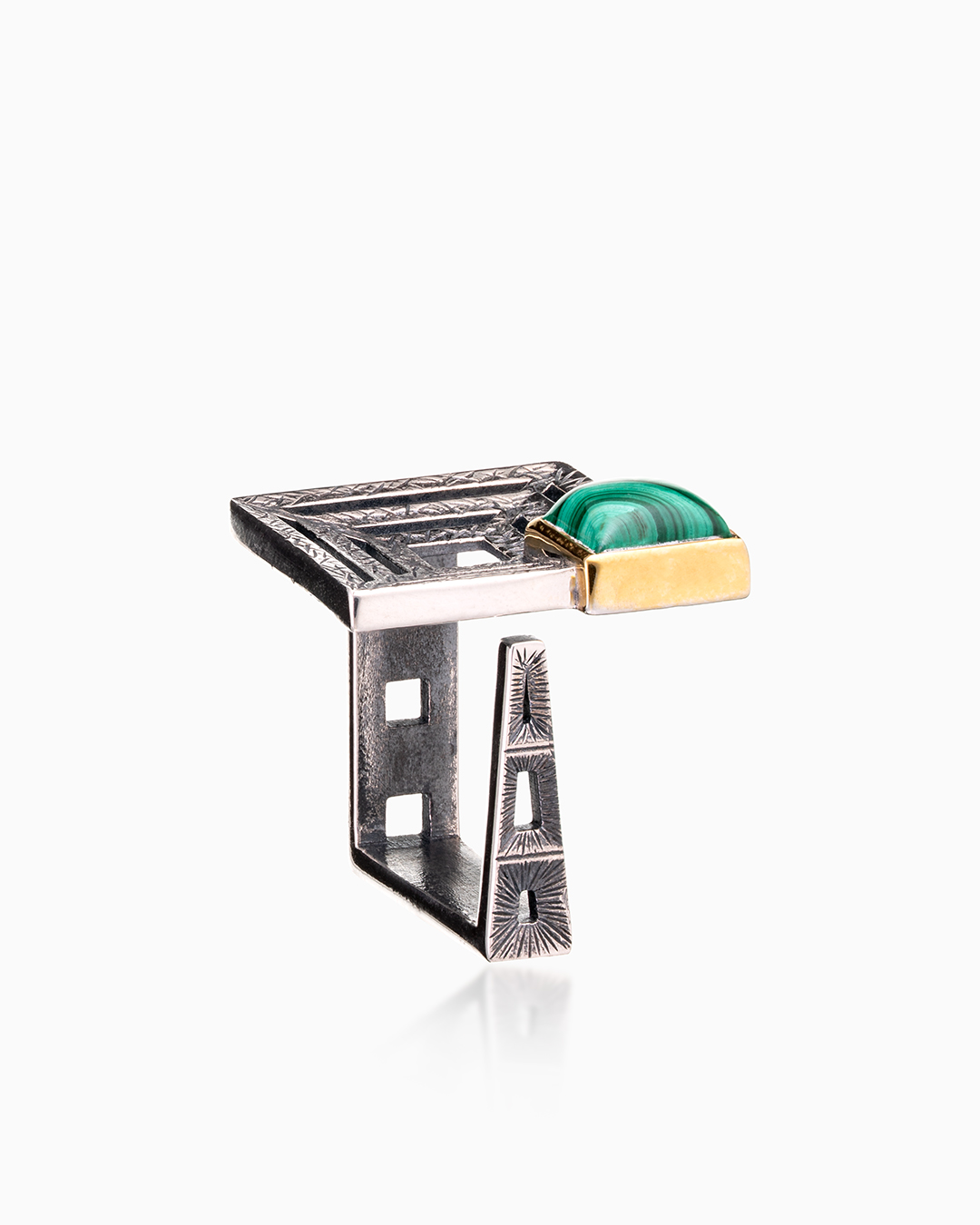 Кольцо из серебра с камнем малахит | Ювелирные украшения Sarkissian - фото 6