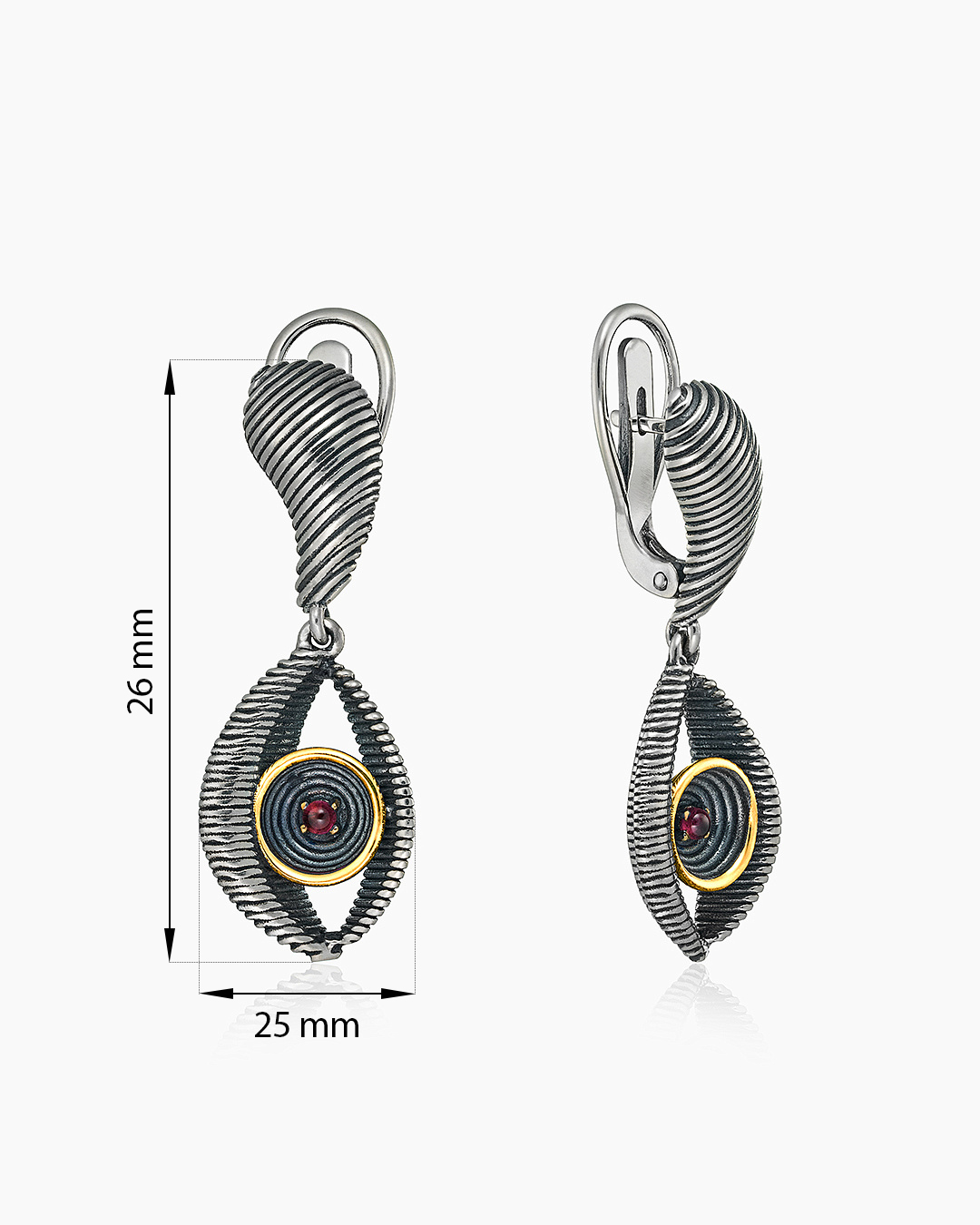 Серьги с гранатом из серебра | Ювелирные украшения Sarkissian - фото 16