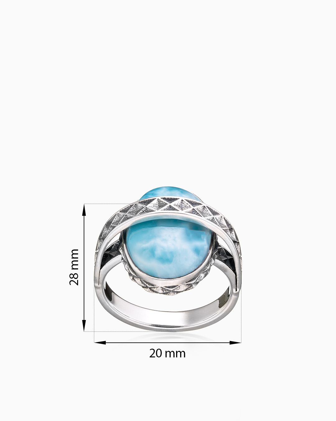 Кольцо из серебра с камнем ларимар | Ювелирные украшения Sarkissian - фото 20