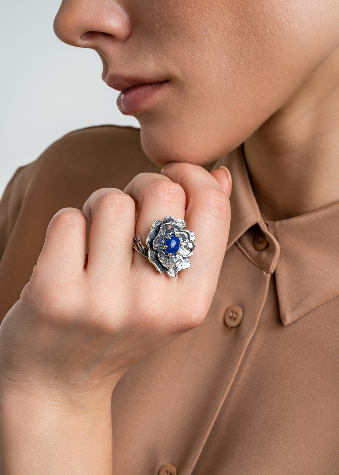 Кольцо из серебра с камнем лазурит | Ювелирные украшения Sarkissian - фото 16