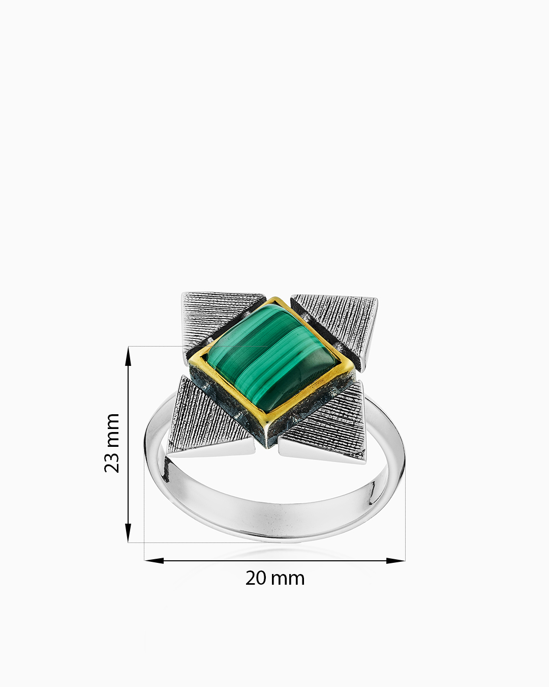 Кольцо из серебра с камнем малахит | Ювелирные украшения Sarkissian - фото 8