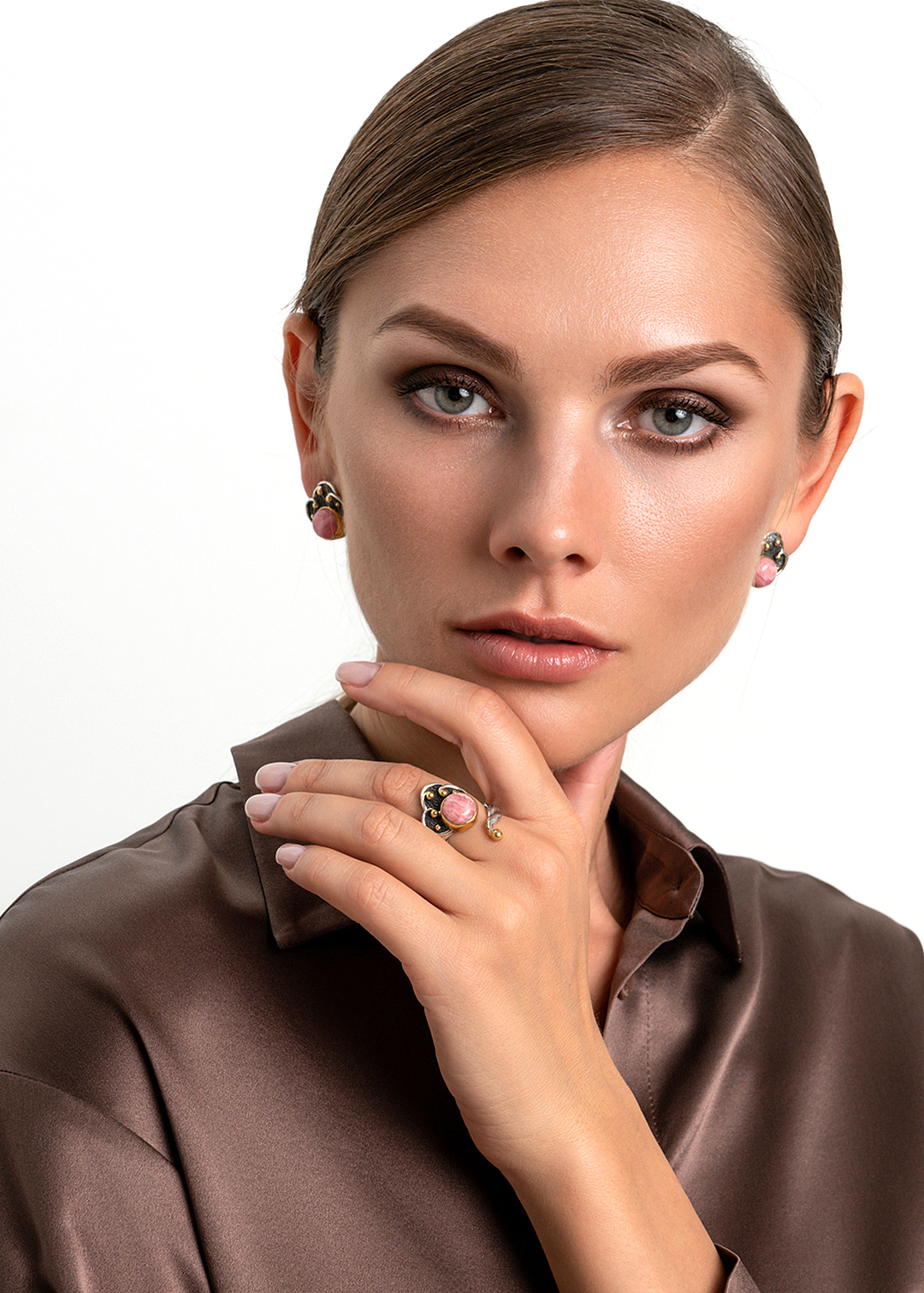 Серебряные серьги «Родохрозитовый Кокошник» | Ювелирные украшения Sarkissian - фото 11