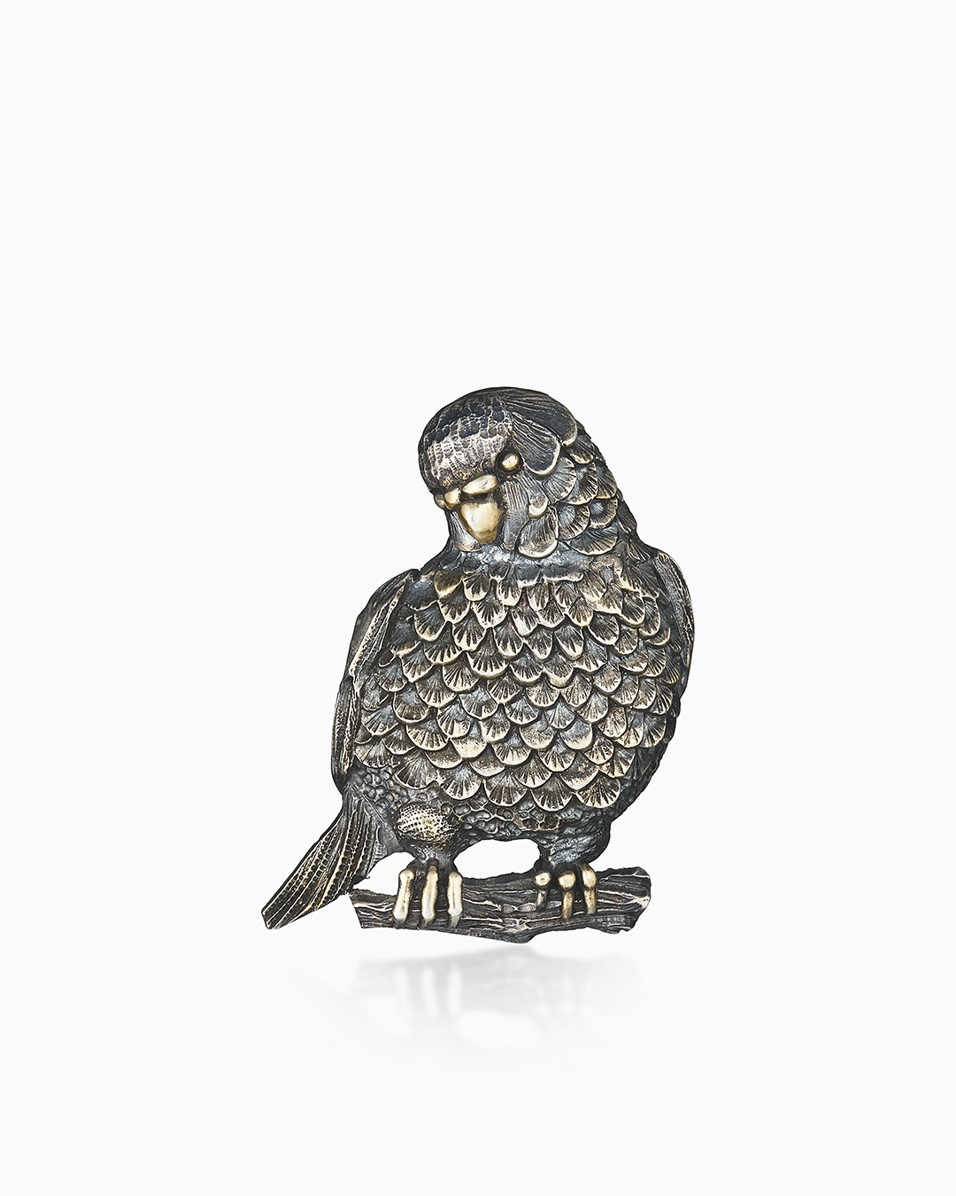 Брошь из серебра с камнем без вставок - фото 1