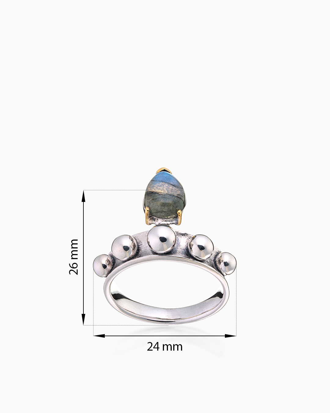Кольцо из серебра с камнем лабрадор | Ювелирные украшения Sarkissian - фото 20