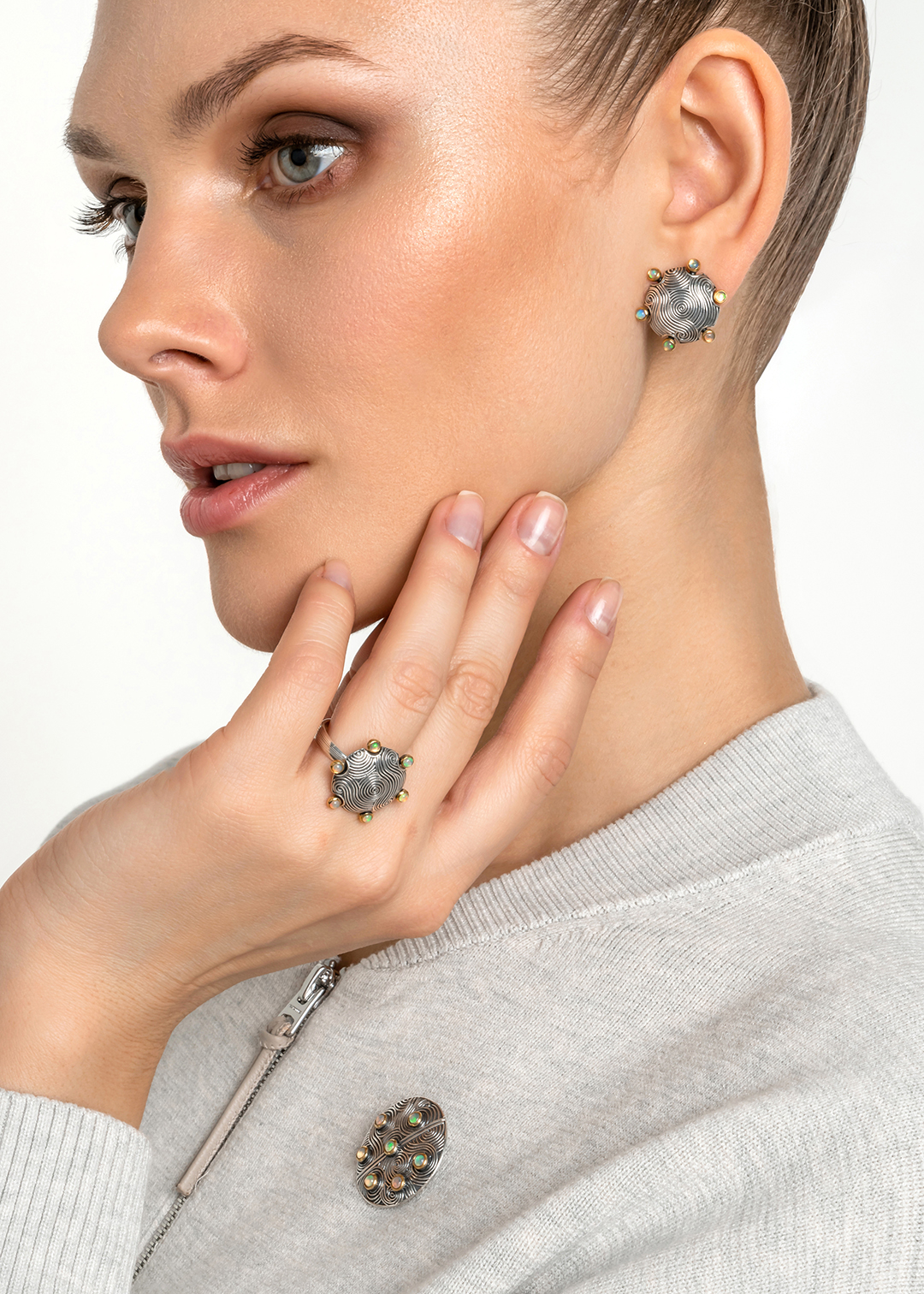 Серьги из серебра с камнем опал | Ювелирные украшения Sarkissian - фото 11